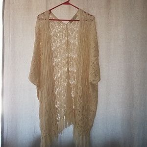 Open knit kimono